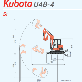 Kubota U48-4 Mini Digger Hire